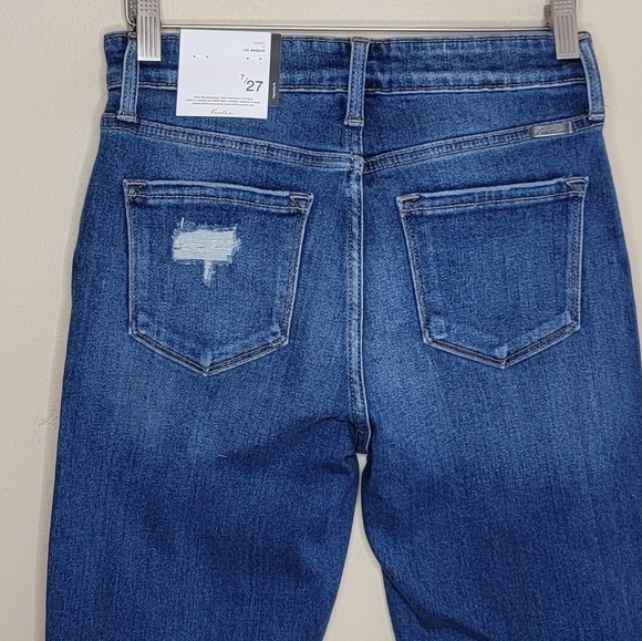 NWT Kancan | Cigarette Fit Button Fly Distressed Skinny Jeans Size 7/27 - Picture 5 of 6